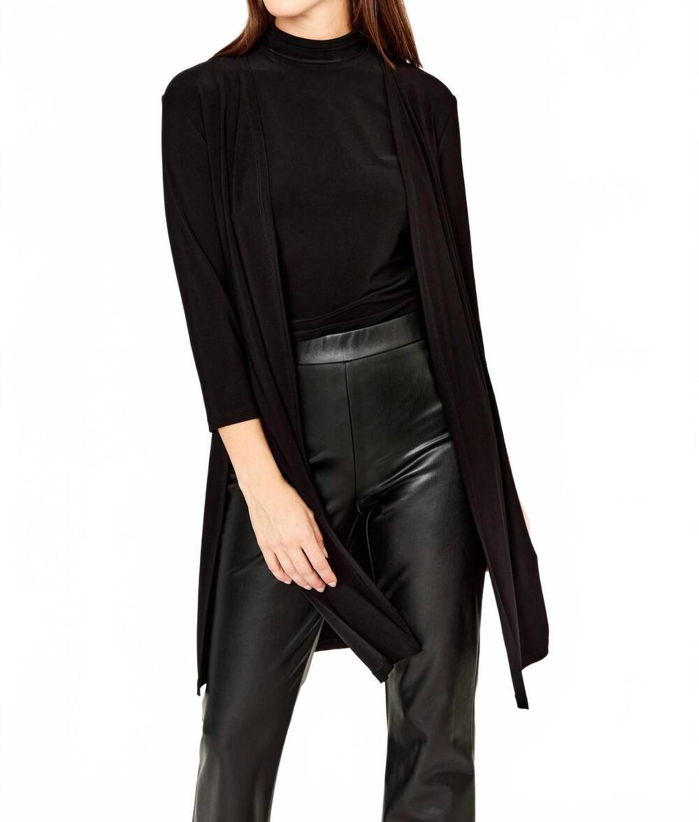 NEW FRANK LYMAN open front casual jacket in black